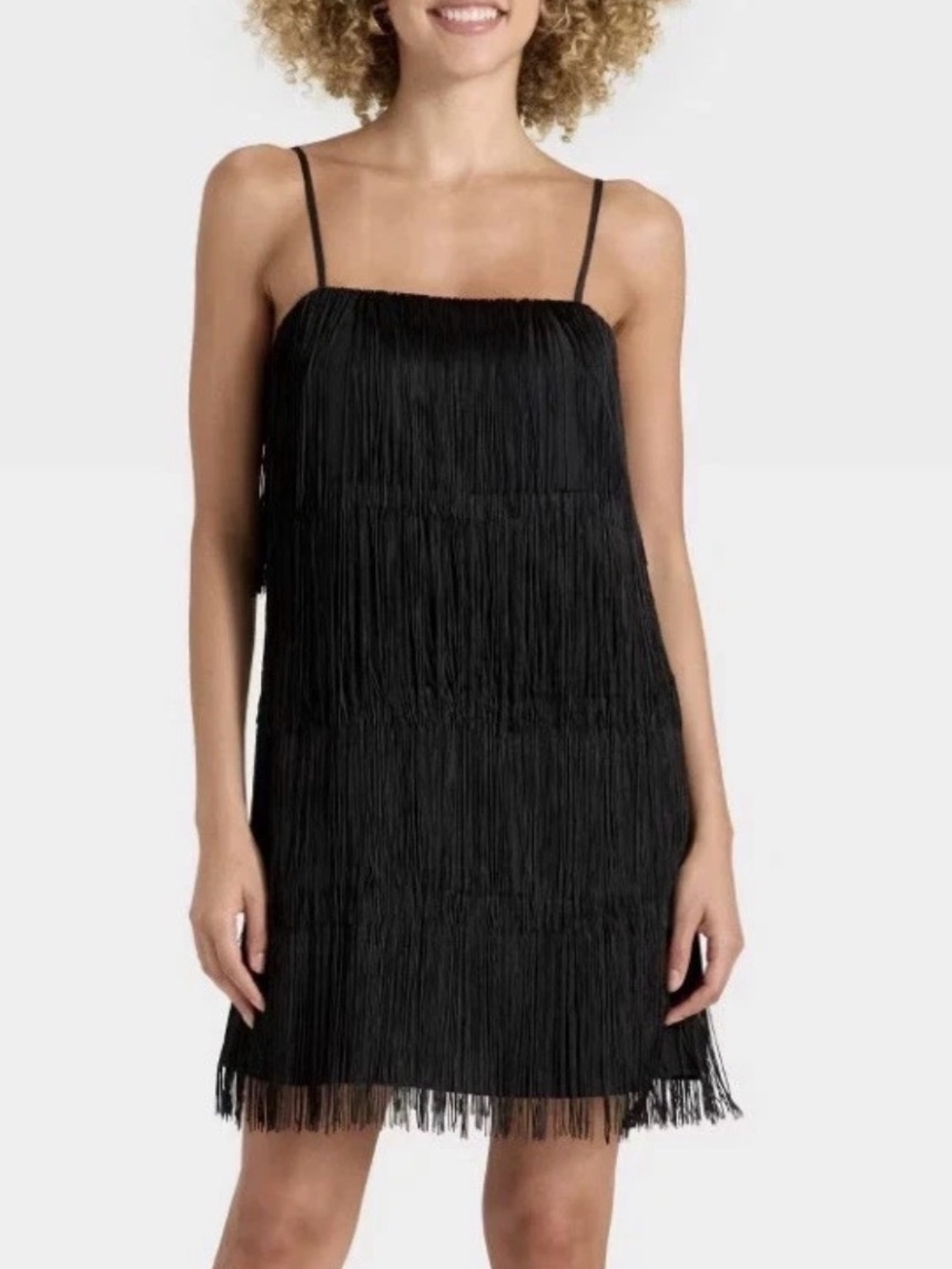 A New Day Fringe Black Mini Dresses NWT